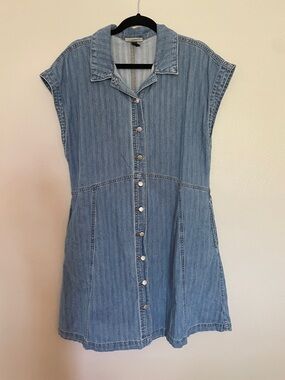 Universal Thread Light Blue Denim Button-Front Dress